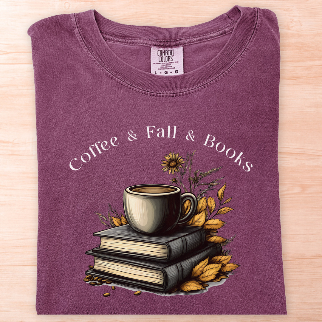 Coffee Fall Books T-Shirt