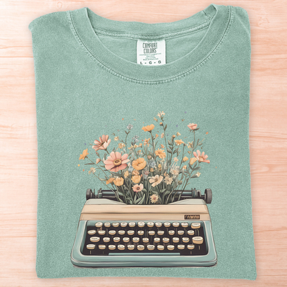 Flower Typewriter T-Shirt
