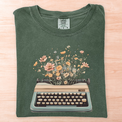 Flower Typewriter T-Shirt