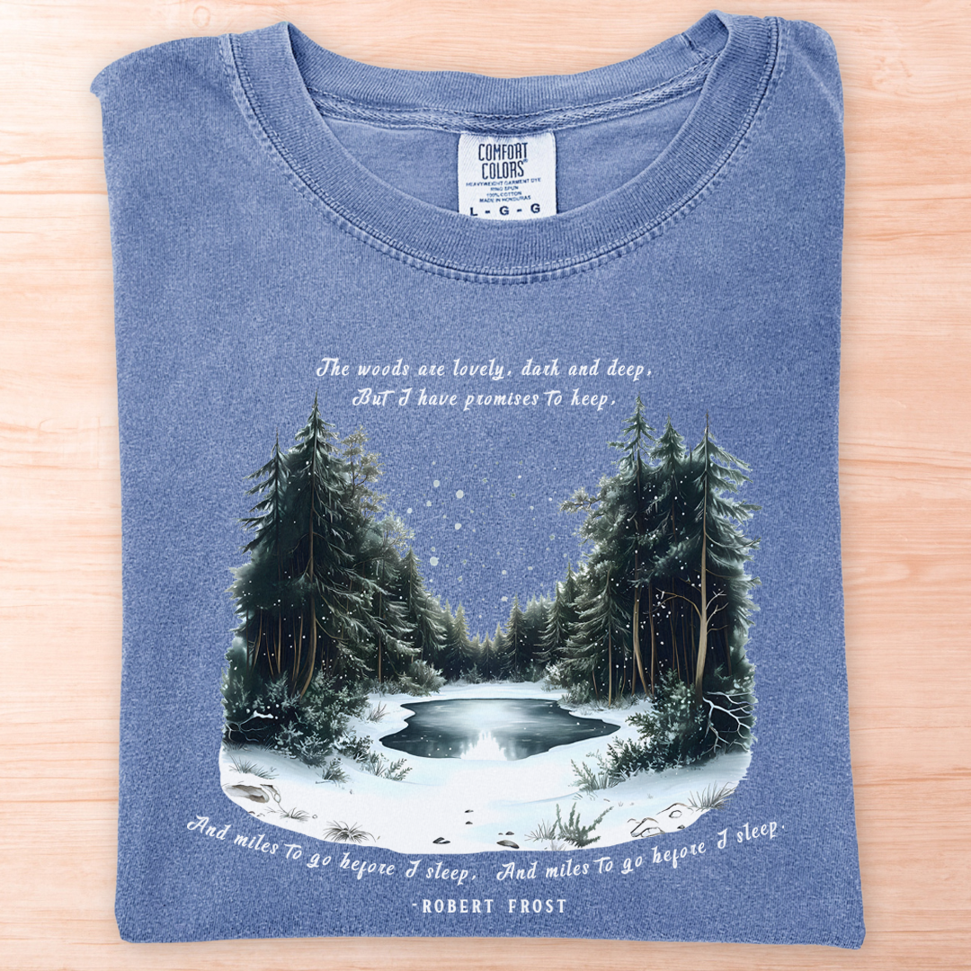 Robert Frost Snowy Evening T-Shirt