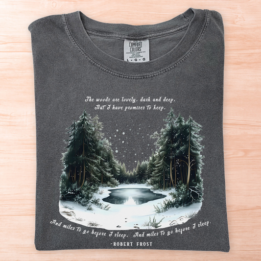 Robert Frost Snowy Evening T-Shirt