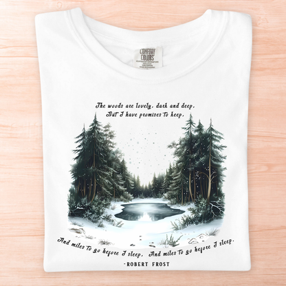 Robert Frost Snowy Evening T-Shirt